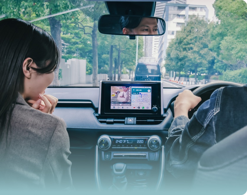 OTTOAIBOX E2を車内で接続して使うイメージ