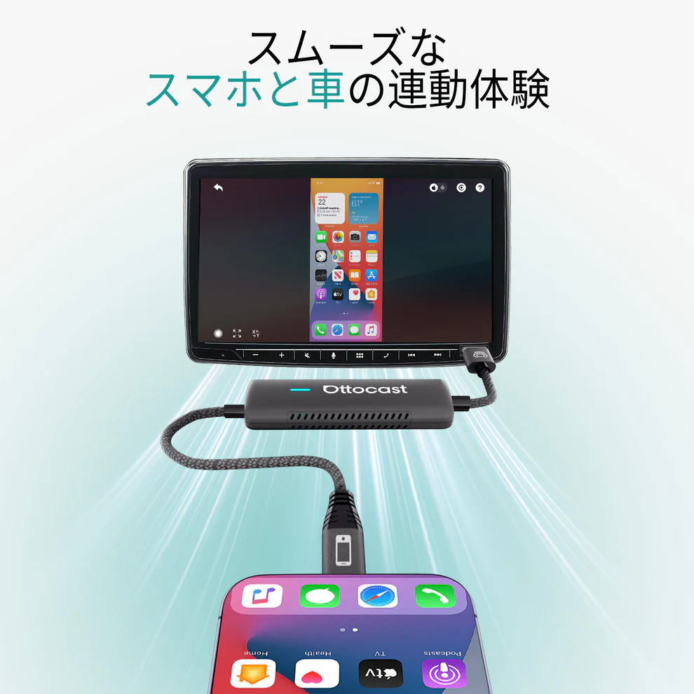 Mirror Touchでスマートフォンと車載画面を連動するイメージ