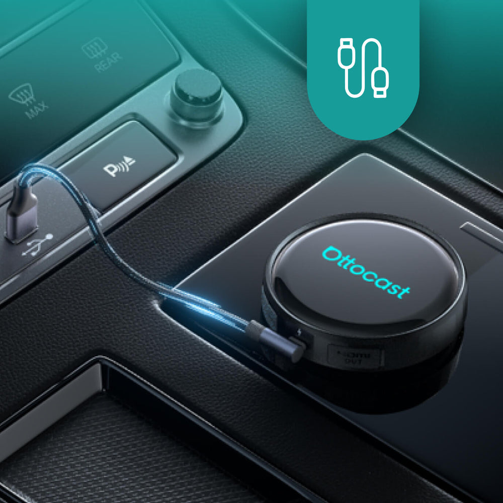 OTTOAIBOX P3 Proを車両USBへ接続するイメージ