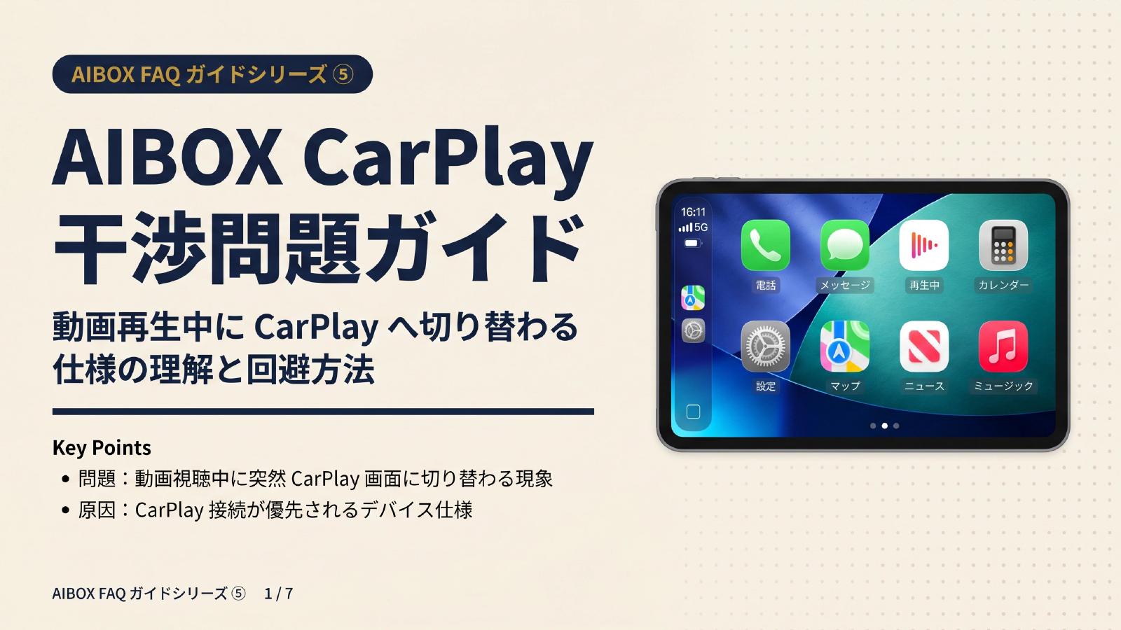 AIBOX CarPlay干渉問題ガイドの表紙